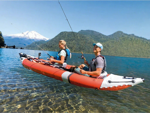 1-PERSON Inflatable Kayak with Paddles, Pump & Fishing Rod Holders