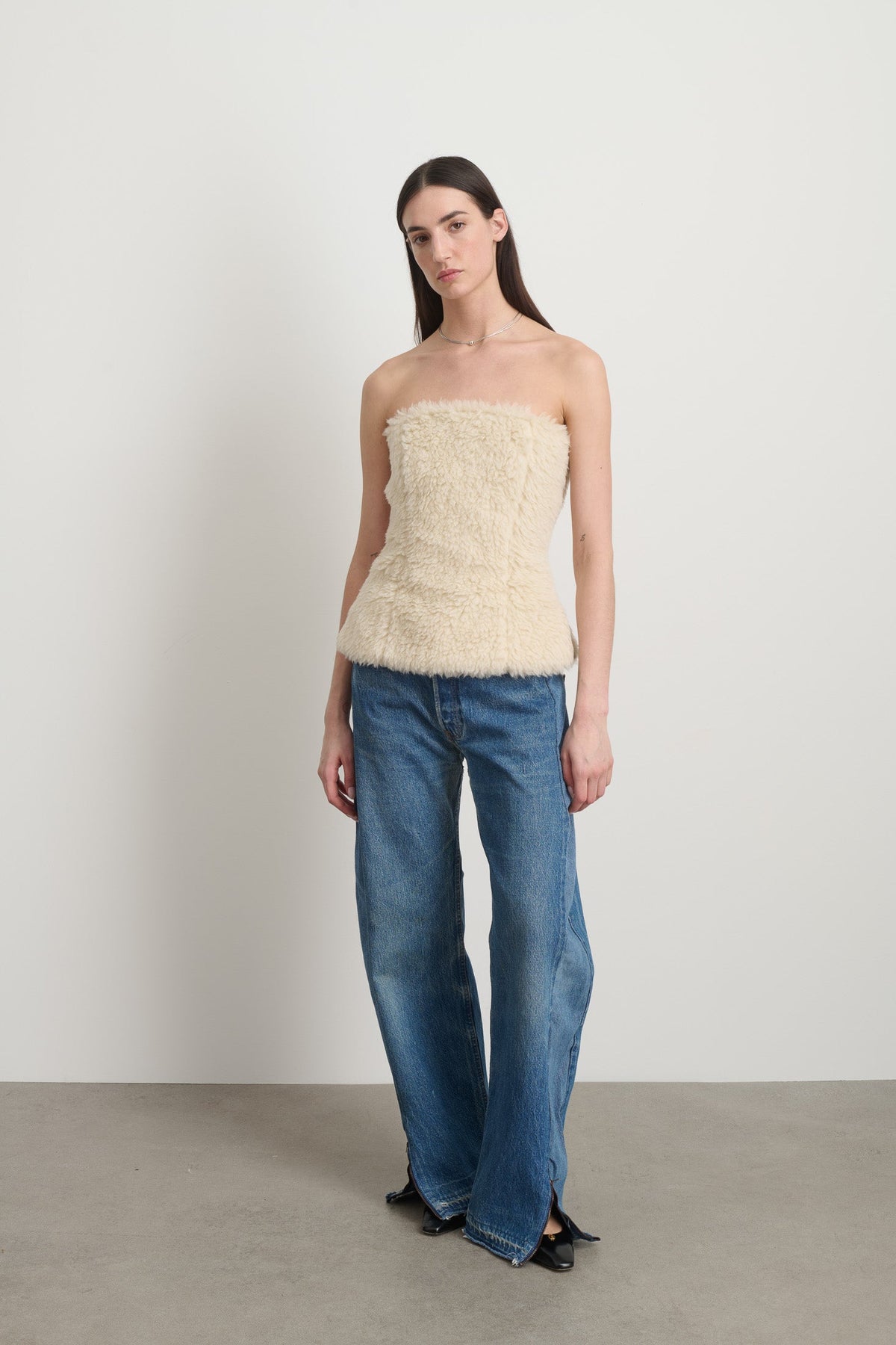 Pau Top Ivory Wool Sherpa
