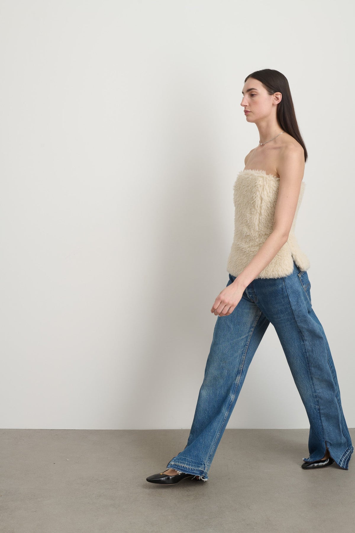 Pau Top Ivory Wool Sherpa