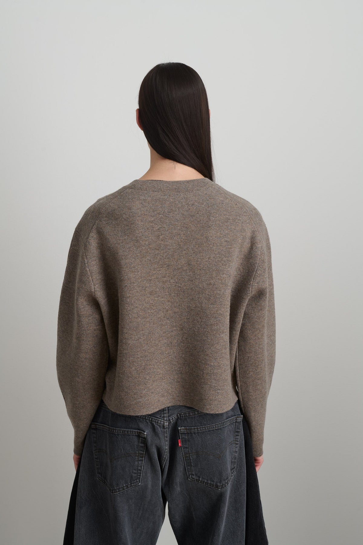 Classic Cardigan Walnut Washed Cashmere