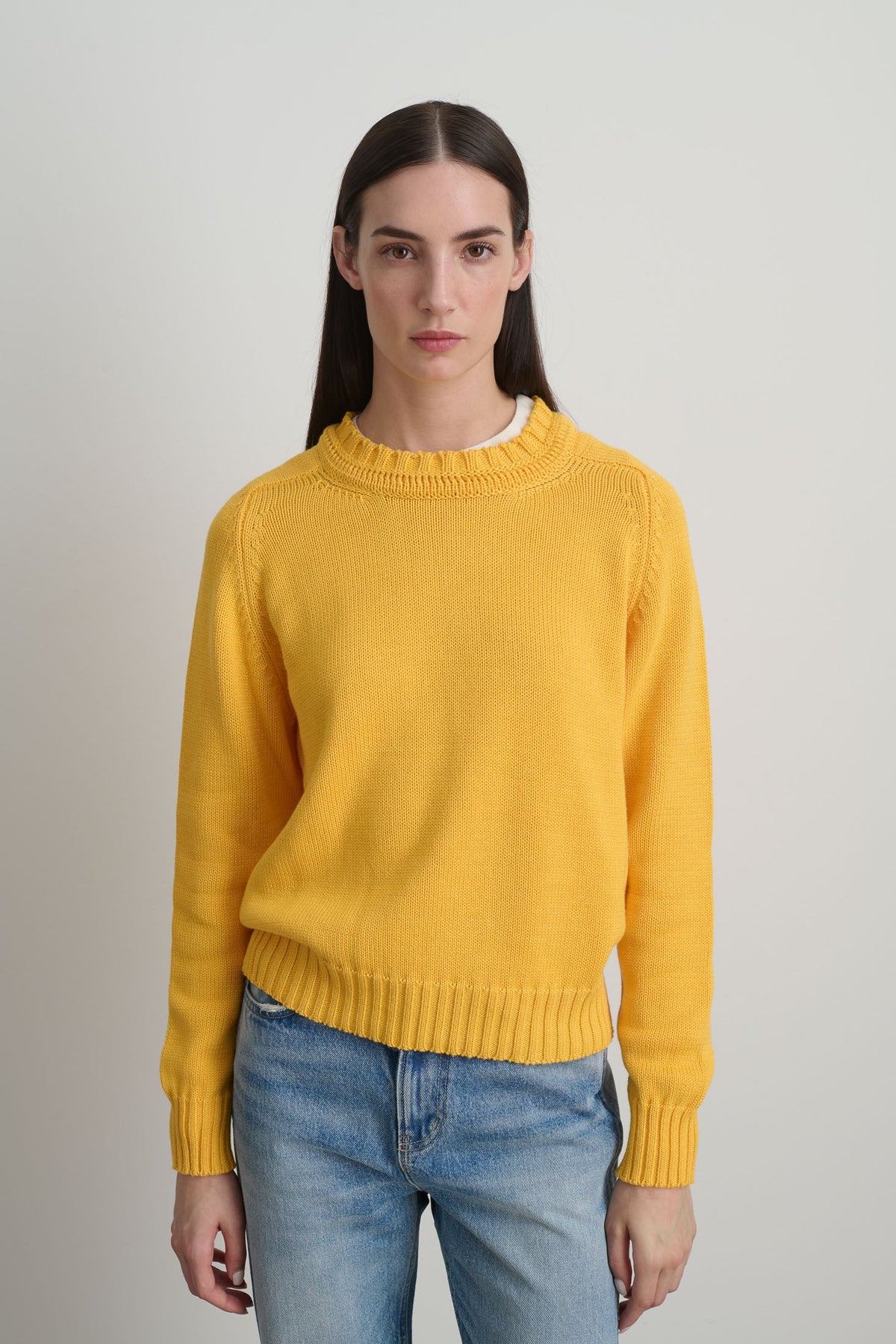 Basket Weave Crewneck Mango