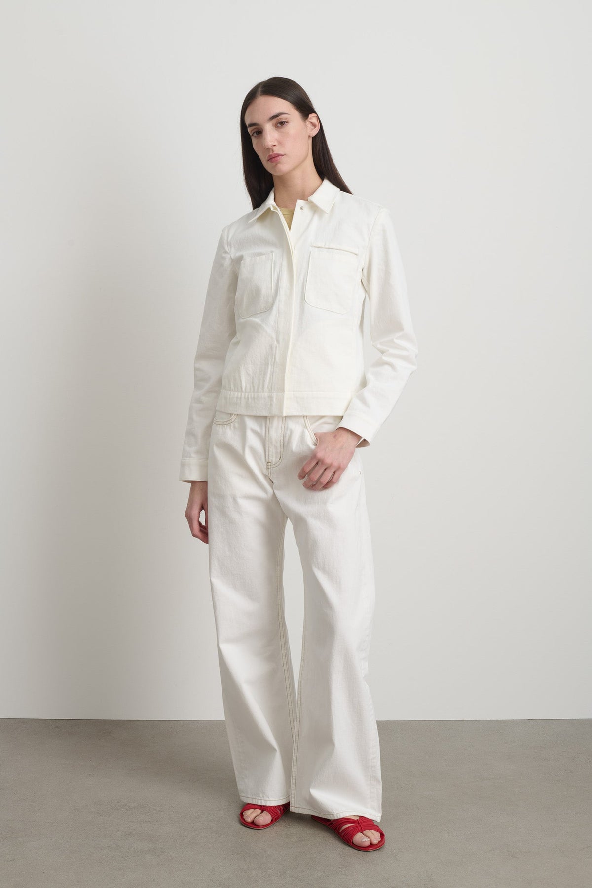 Denim Shirt Jacket Chalk White