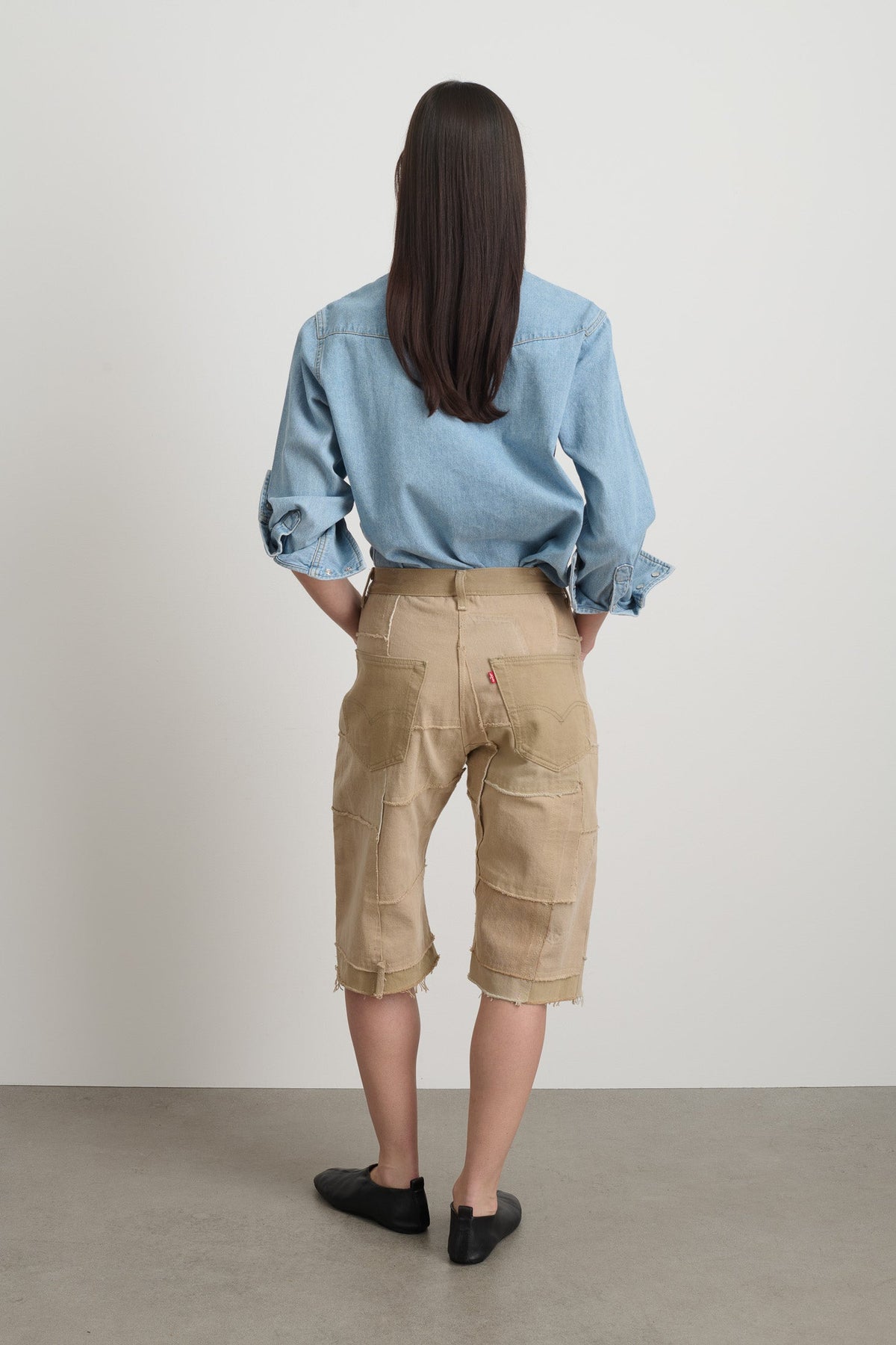 Madras Short Rework Vintage Khaki