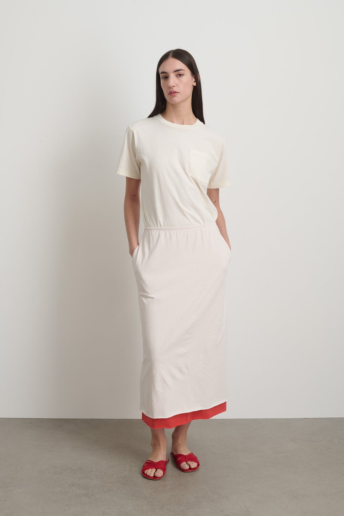 Slip Skirt Oyster / Geranium Overdye