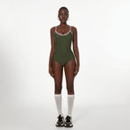 Shuvexa Women's One Piece Swimsuit, Spaghetti Strap, Padded Wireless, Green