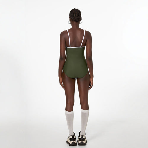 Shuvexa Women's One Piece Swimsuit, Spaghetti Strap, Padded Wireless, Green