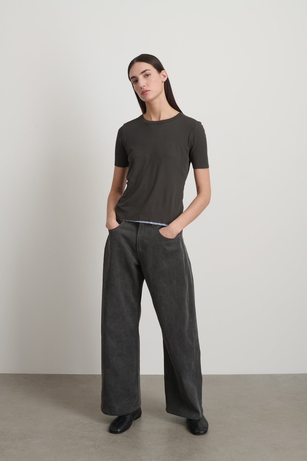Double Tee Dark Grey/Light Blue