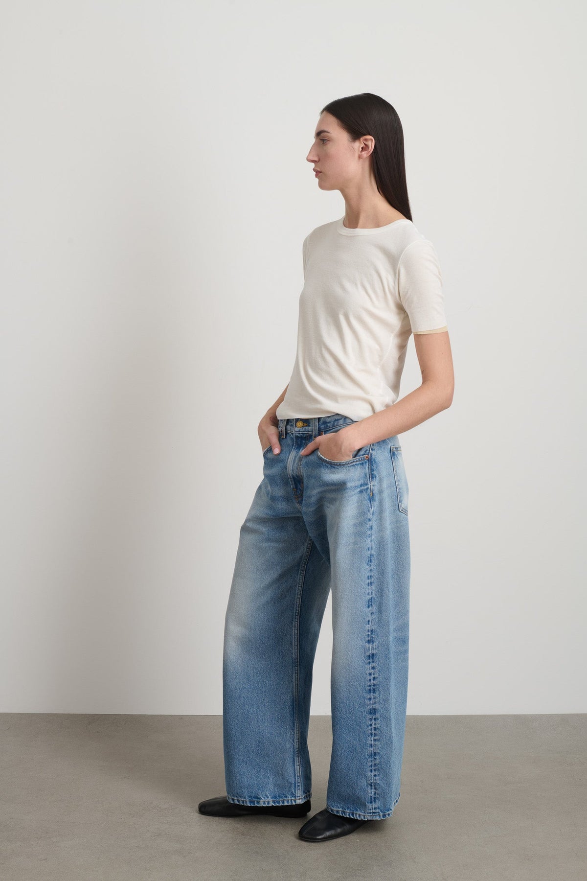 Double Tee White/Pale Yellow