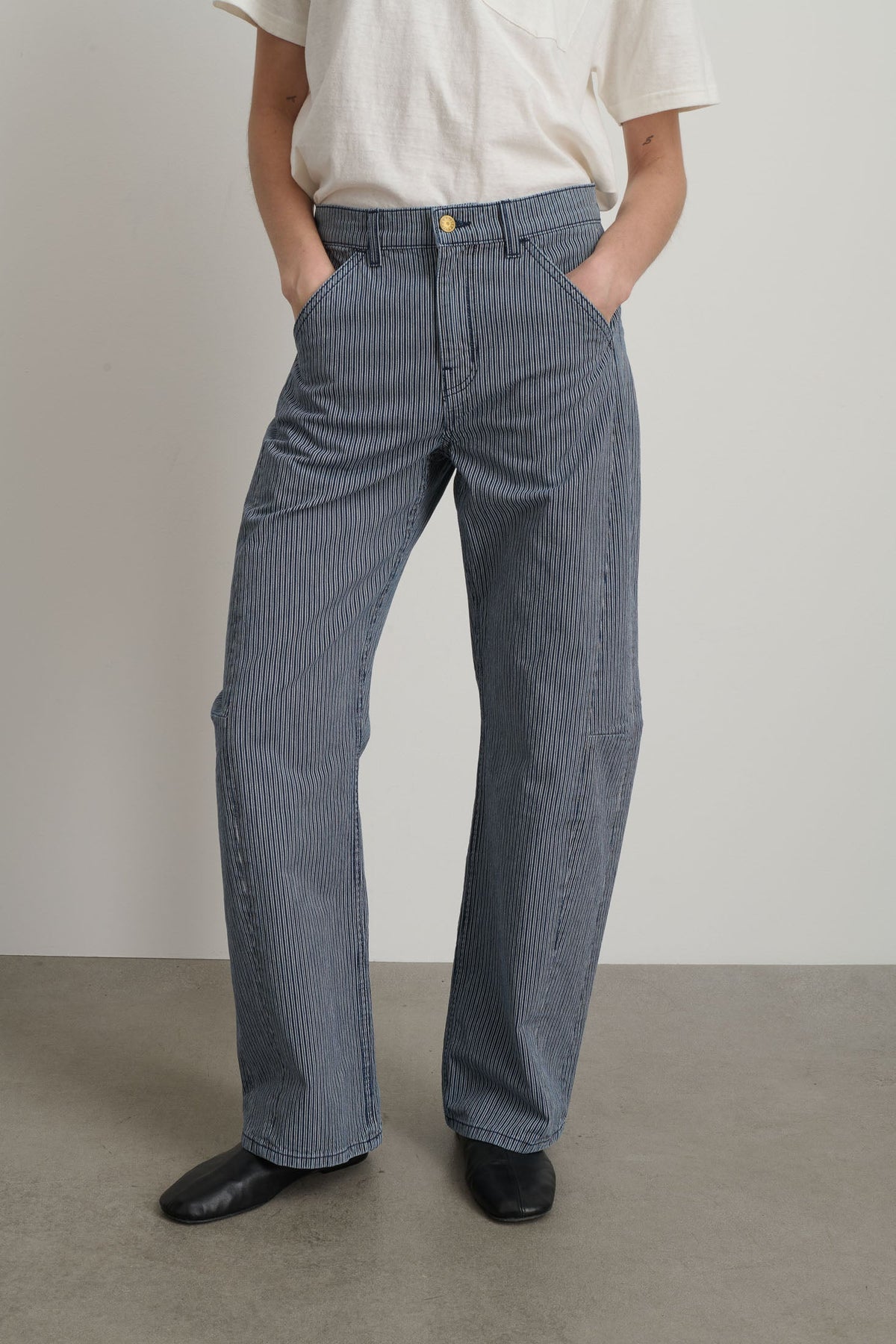 Lange Lasso Jean Indigo/White Stripe