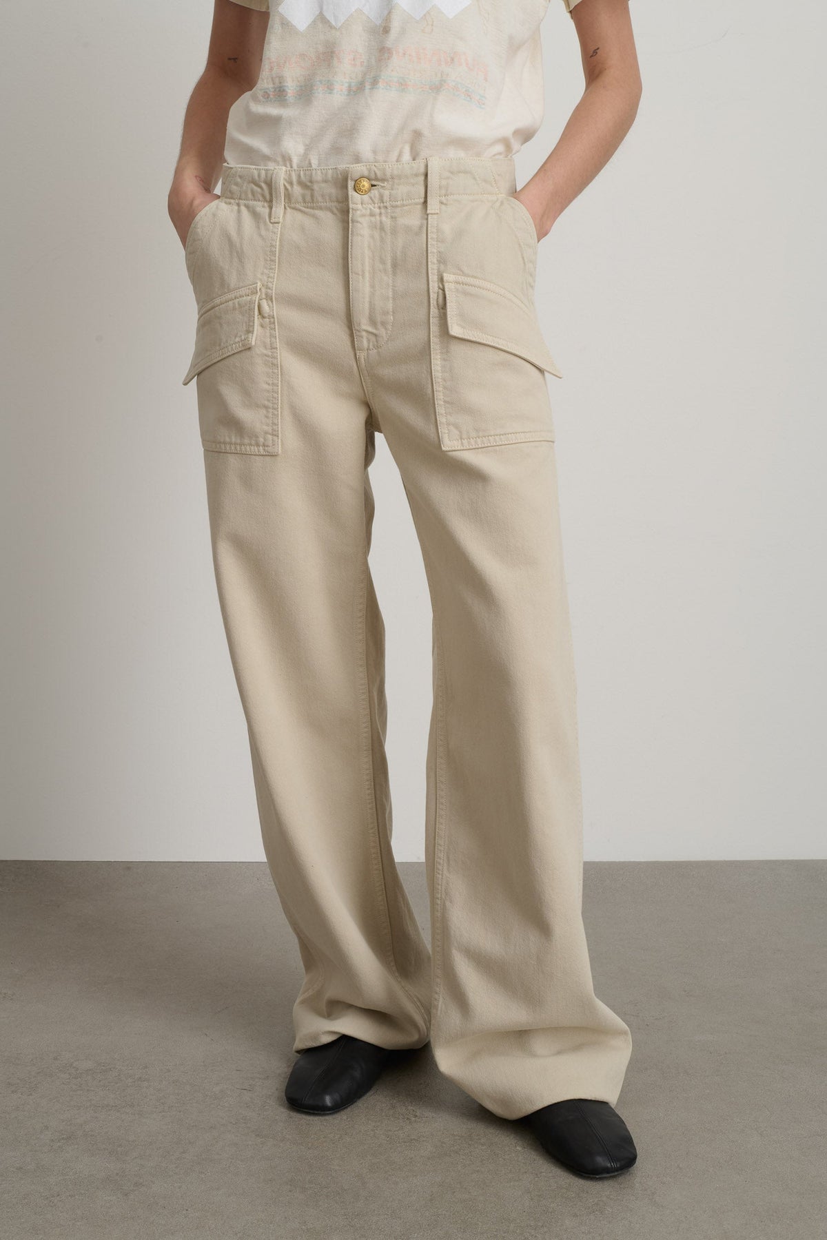 Roma Pant Chalk Overdye