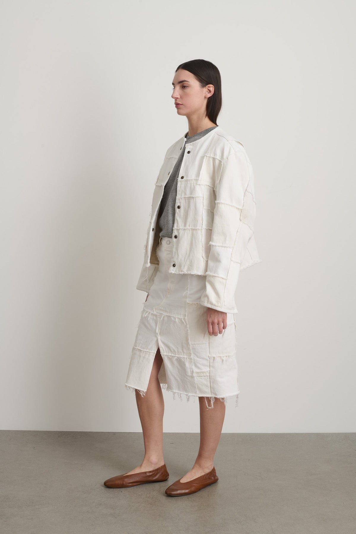 Madras Jacket Rework Vintage White