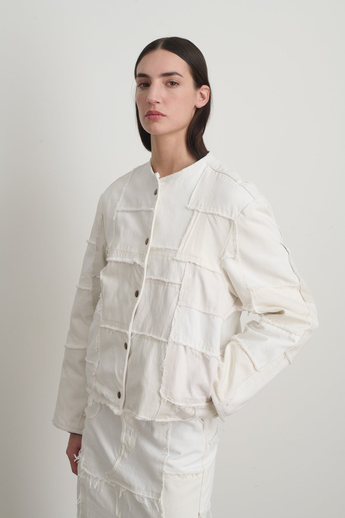 Madras Jacket Rework Vintage White