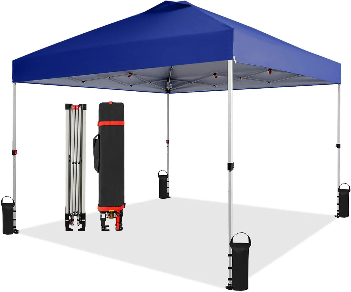 10X10 Pop Up Canopy - Beach Tent with One Push Setup - Easy Outdoor Sun Shade for Events, Parties, Camping - Gazebo with Sto-n-go Cover Bag,…